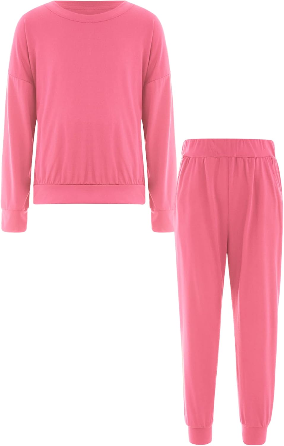 Hansber Unisex Kids Thermal Underwear Set Winter Warm Sports Suit Base Layer Long Sleeve Sweatshirt with Sweatpants Set