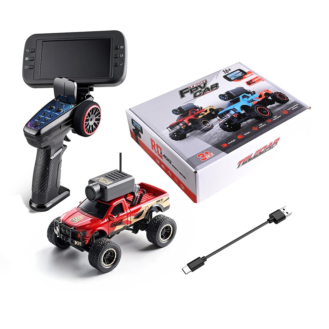 ConsoleXpress FPV Mini RC Truck with Camera, WL 1/64 Scale APP