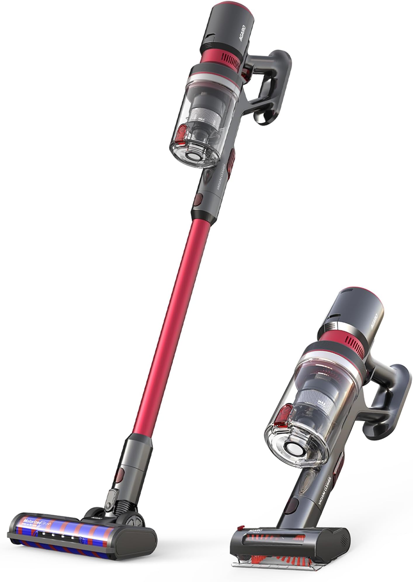 Supreme Cordless Stick Vacuum Cleaner,2In1 Handheld&Stick,400W Motor,25 Kpa Suction Power,3 Adjustable Suction Modes,Adjustable Head,Bagless Dry Vacumming,Red|Hepa Filter,0.5 Litre,1 Count