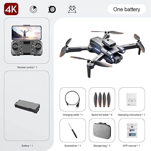 Miniatura 9 de GoolRC Drone con cámara para adultos 4K UHD, Mini RC FPV Dron, RC Quadcopter con evitación de obstáculos, posicionamiento de flujo óptico, cámaras