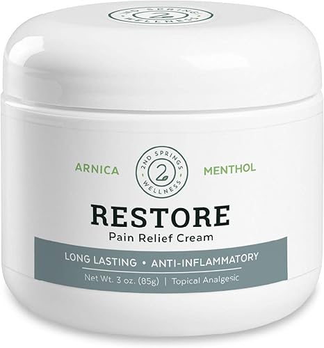 2nd Springs Crema RESTORE 3 onzas - Alivio calmante para músculos y articulaciones. Confiada por profesionales. Fabricado en Estados Unidos. Fórmula