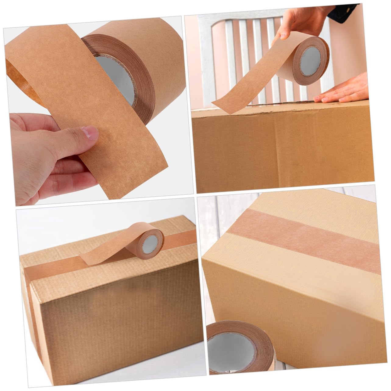 TEHAUX 9rotoli Adesivo Gummed Kraft Paper Biadesivo Resistente Per Spedizioni e Imballaggi Per Scatole e Facile Usare e