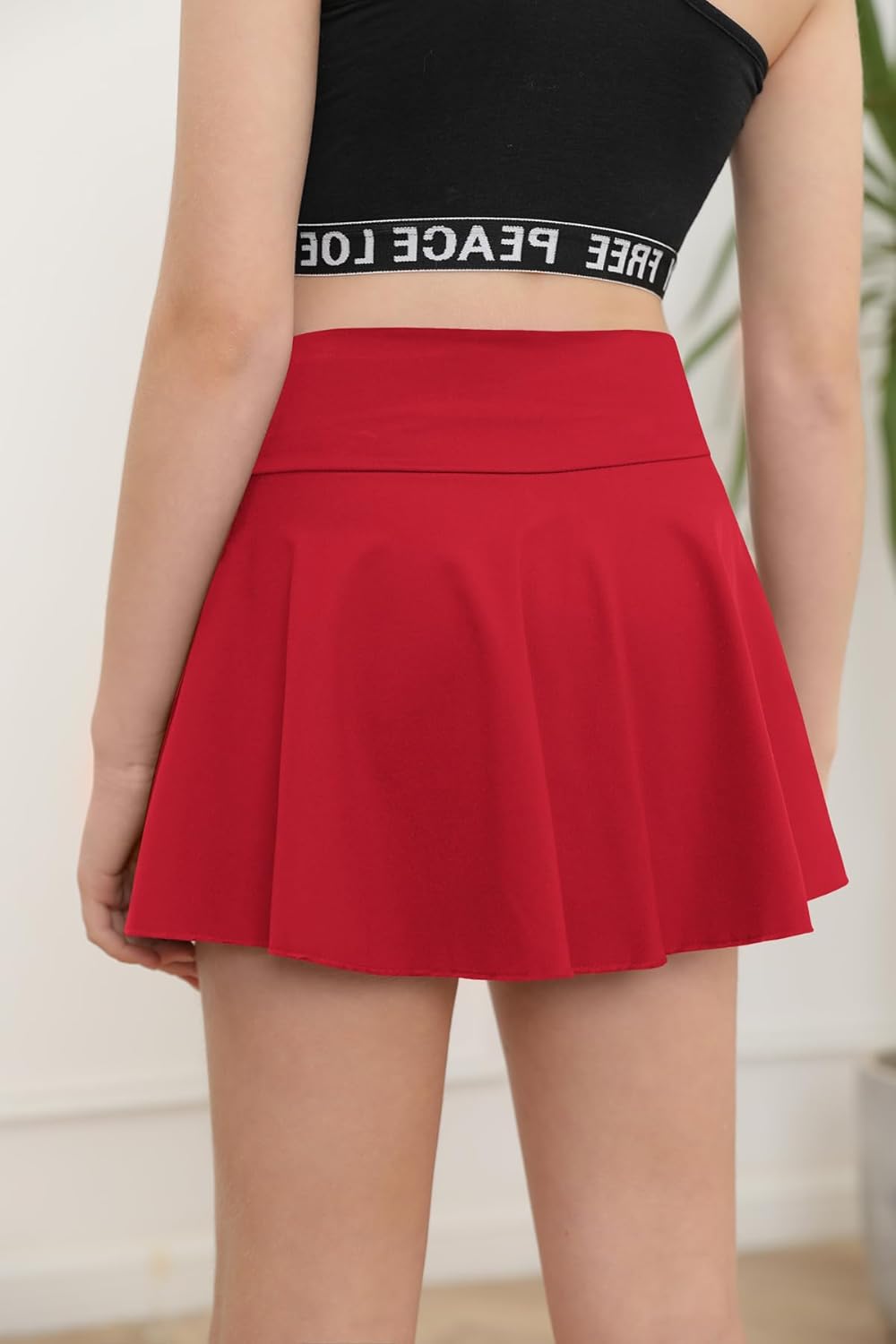 rrhss Gilrs Pleated Tennis Skirt with Pockets Kids V Crossover High Waisted Golf Skorts with Lining Shorts