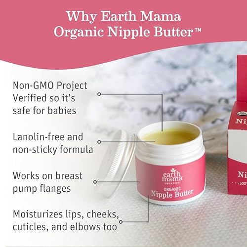 Miniatura 7 de Earth Mama Nipple Butter™ y bálsamo para pañales | Crema para pezones y cuidado de la piel orgánico para bebé | Paquete esencial de lactancia