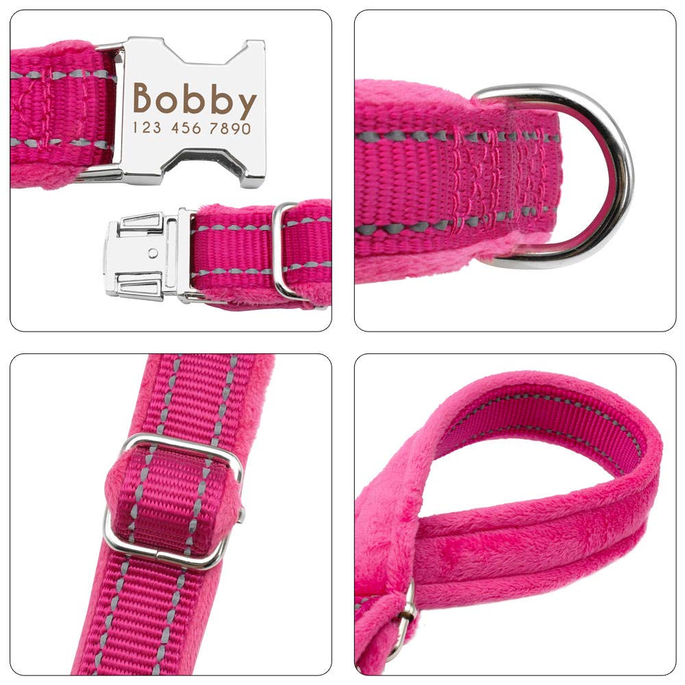 Personalisierte Hundemarke Halsband Nylon Haustier Welpe Pitbull Halsband Perro gepolstert benutzerdefinierte Gravur für kleine mittelgroße Hunde Bulldogge Mops-Grün_L