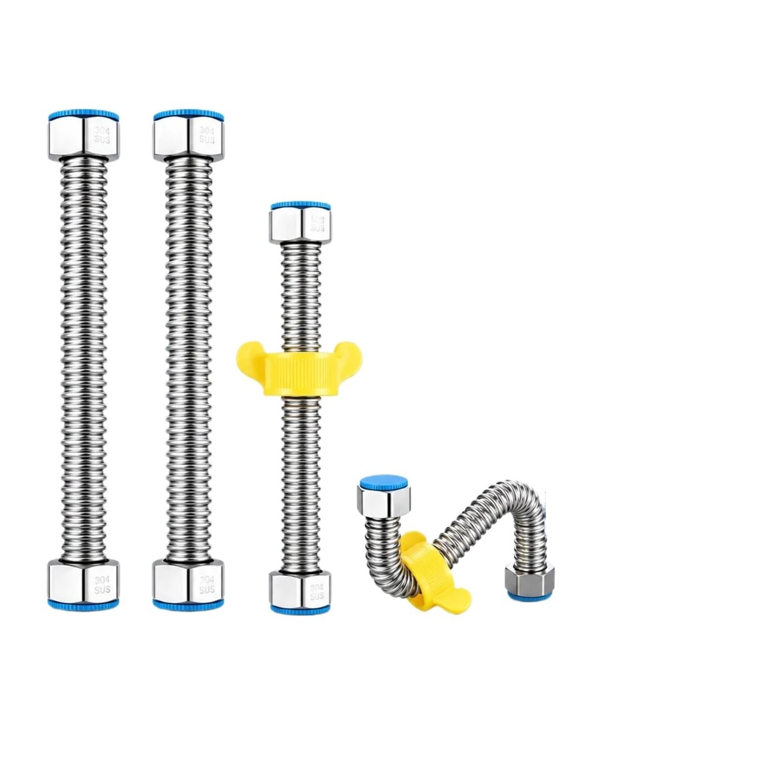 Tubo Idraulico Intrecciato, Acciaio Inossidabile 304, Parti Dello Scaldabagno Da 1/2' | La confezione include un tubo flessibile intrecciato in acciaio inossidabile 304 da 1/2 pollice e una chiave.(60cm)
