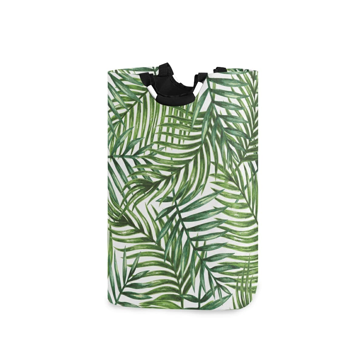ALAZA Large Collapsible Laundry Baskets with Handles, Palm Tree Leaves Pattern Washing Baskets Laundry Hamper for Bedrooms โ image 1