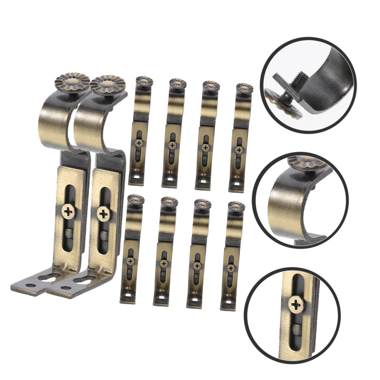 Supporti per Bastoni per Tende Facili da Installare in Ferro Finitura Liscia 10 Pezzi e Design Semplice per Soggiorno e Studio