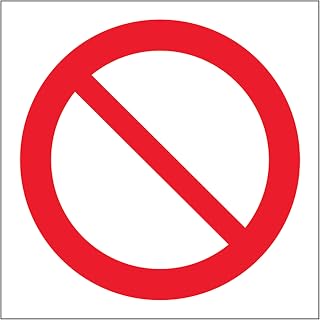 V Safety Prohibition Symbol 100 x 100 mm - Self Adhesive Vinyl - Aluminium Effect Safety Sign