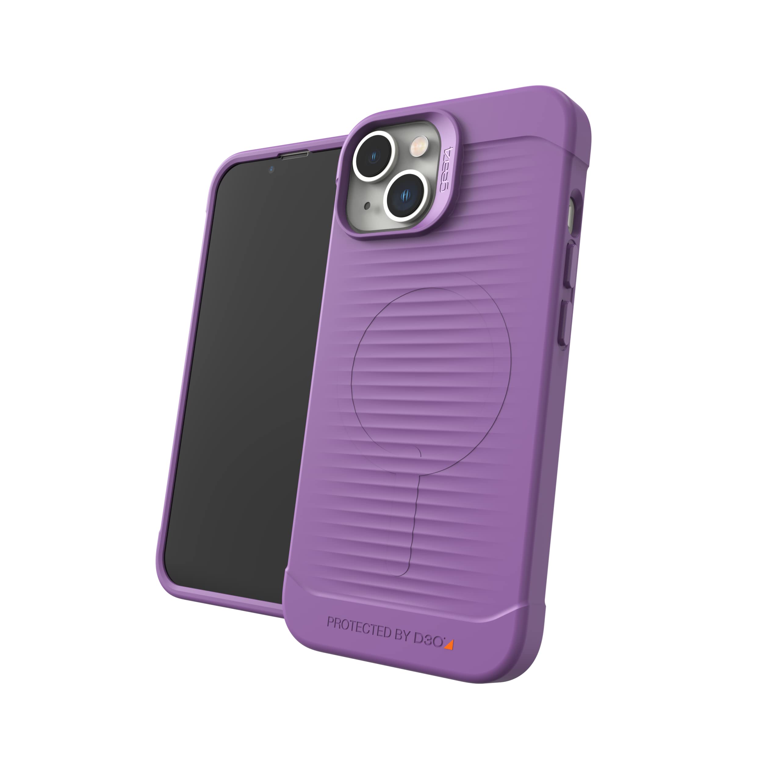 ZAGG Gear 4 Havana Snap D30 Protective Case Compatible with iPhone 14, Slim, Shockproof, Wireless Charging, (Purple)