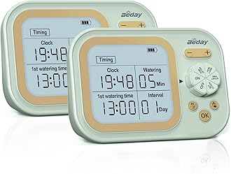 Automatic Plant Waterer Self Watering System Indoor for 15 Potted Plants Pack of 2, Auto Drip Irrigation Kit Programmable Water Timer w Smart Humidity Detection, Green