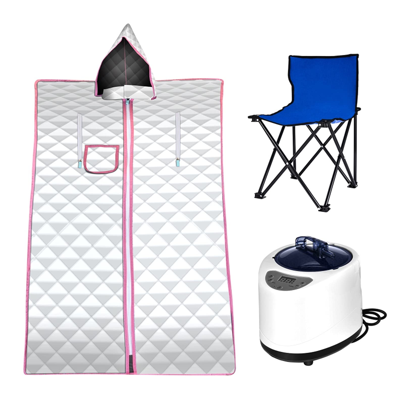Infrarot-Saunadecke Portable Sauna Generator-Zimmer for Sauna SPA Größeres Zelt tragbares Dampfbad verlieren Gewicht Detox-Therapie-Dampffalten-Sauna-Kabine Fernsteuerbar(Color:Silver)