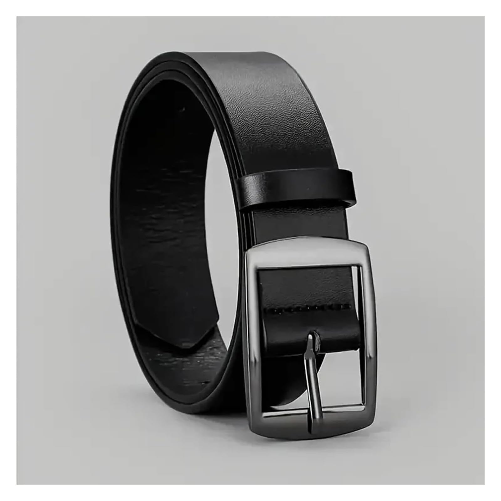 Cinturón informal de piel sintética for hombre con hebilla cuadrada de aleación de moda for uso diario y actividades de ocio.