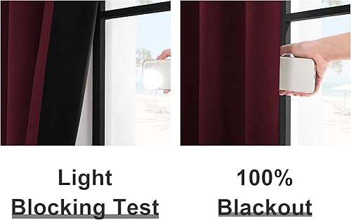 Miniatura 4 de Rutterllow -Cortinas opacas cortas de 52 x 54 pulgadas para sala de estar, dos capas con forro negro, ojales en la parte superior, reducción de