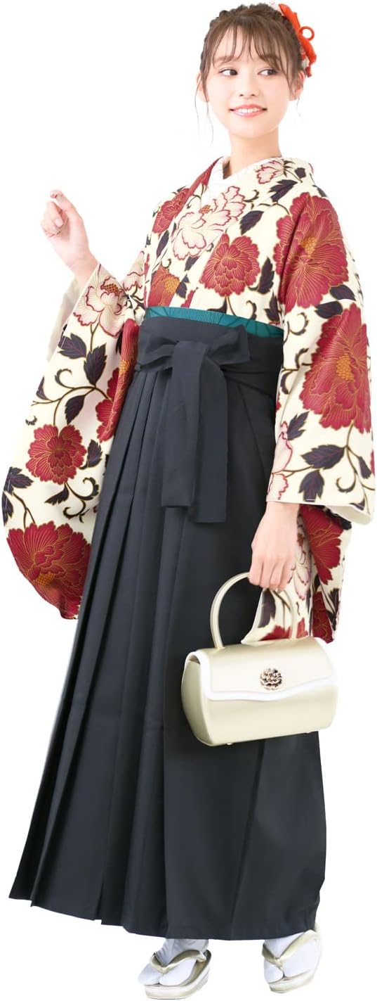 大正浪漫アンティークシックな着物と帯セット 振袖と帯セット（黒と朱