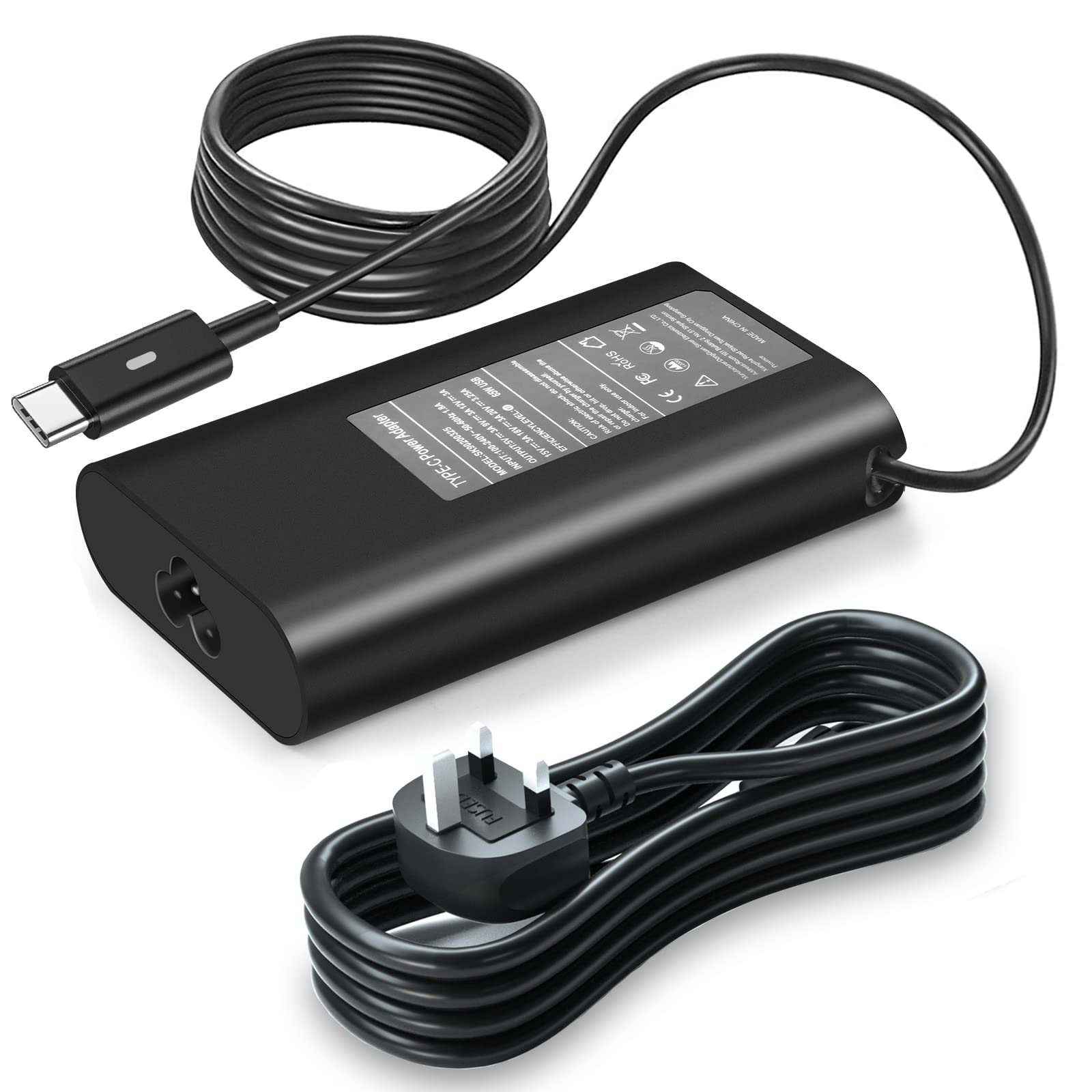 65W USB C Charger Compatible with HP Spectre X360, Spectre, Elitebook x360, Elitebook, Chromebook, Elite x2, Envy, ProBook Travel Type C Power Cord Supply