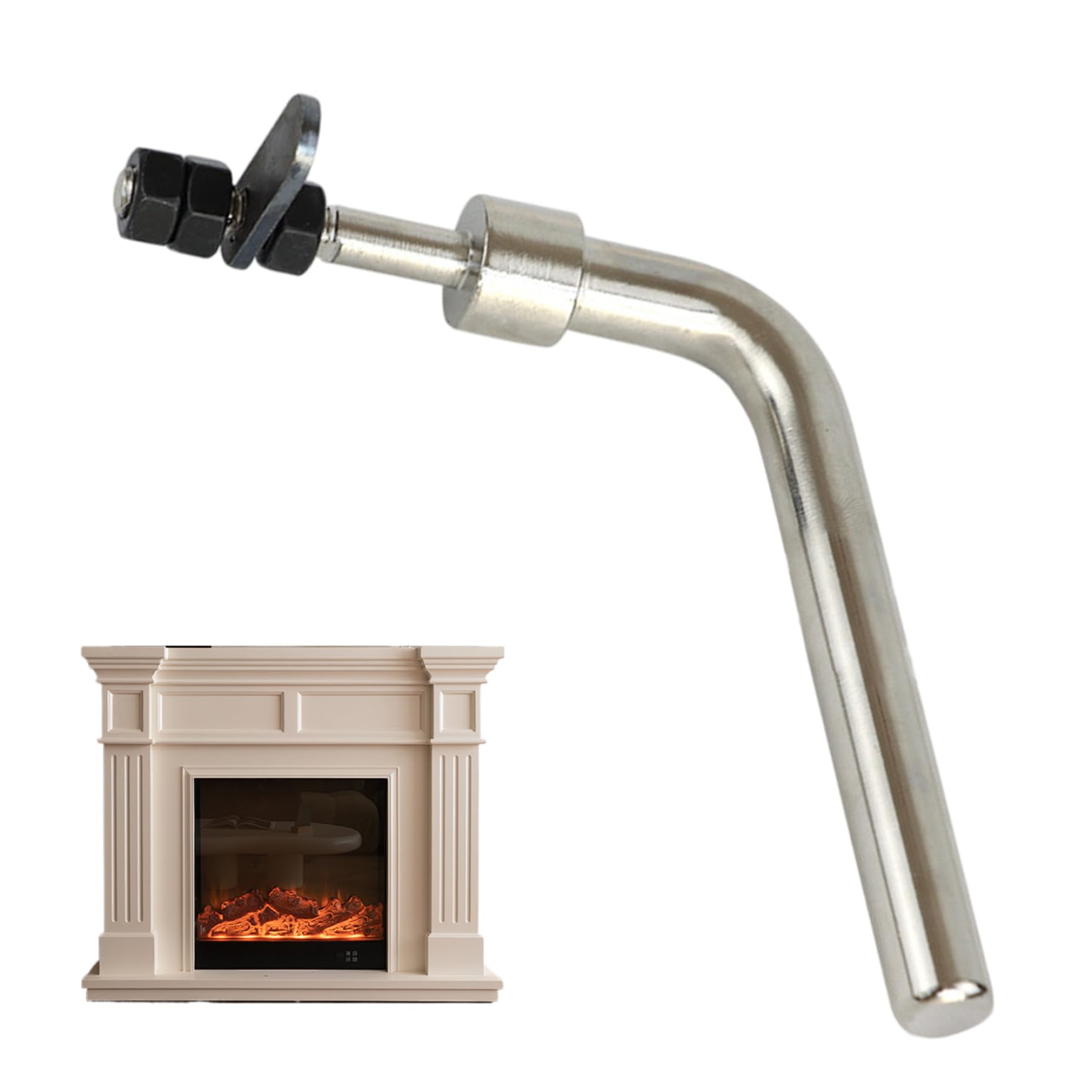 Fireplace Door Handles Stainless Steel L-Shaped Smooth & Sturdy Replacement Fireplace Handle for Household, Hotel, Home Accessories Fire Place
