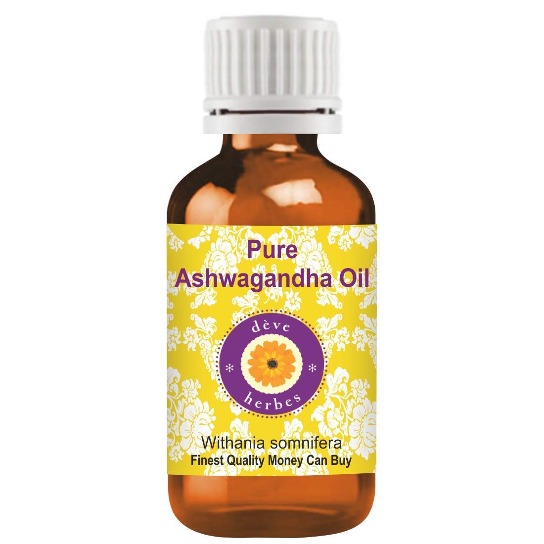 Deve Herbes Ashwagandha Oil (Withania somnifera) | Infused | Pure | Non-Sticky | Lightweight | Ayurvedic | For Body Massage | Men & Women | 100ml-image-0