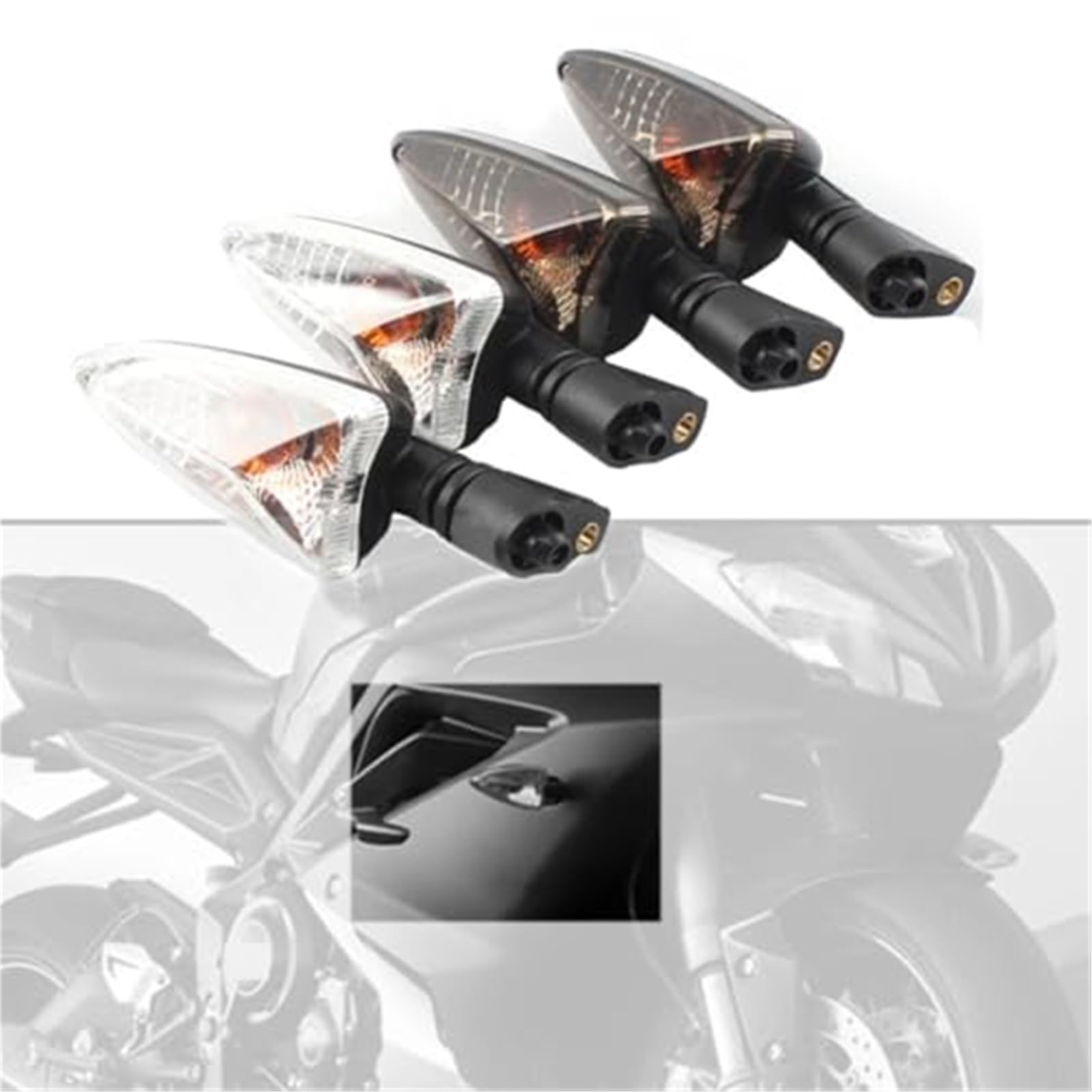 Przednie tylne kierunkowskazy Przedni tylny kierunkowskaz motocykla Migacz, dla Triumph, TIGER 800 1050 Daytona 675 675R 2009-2015 Kierunkowskaz z przodu i tyłu motocykla(BLACK Clear 36mm)