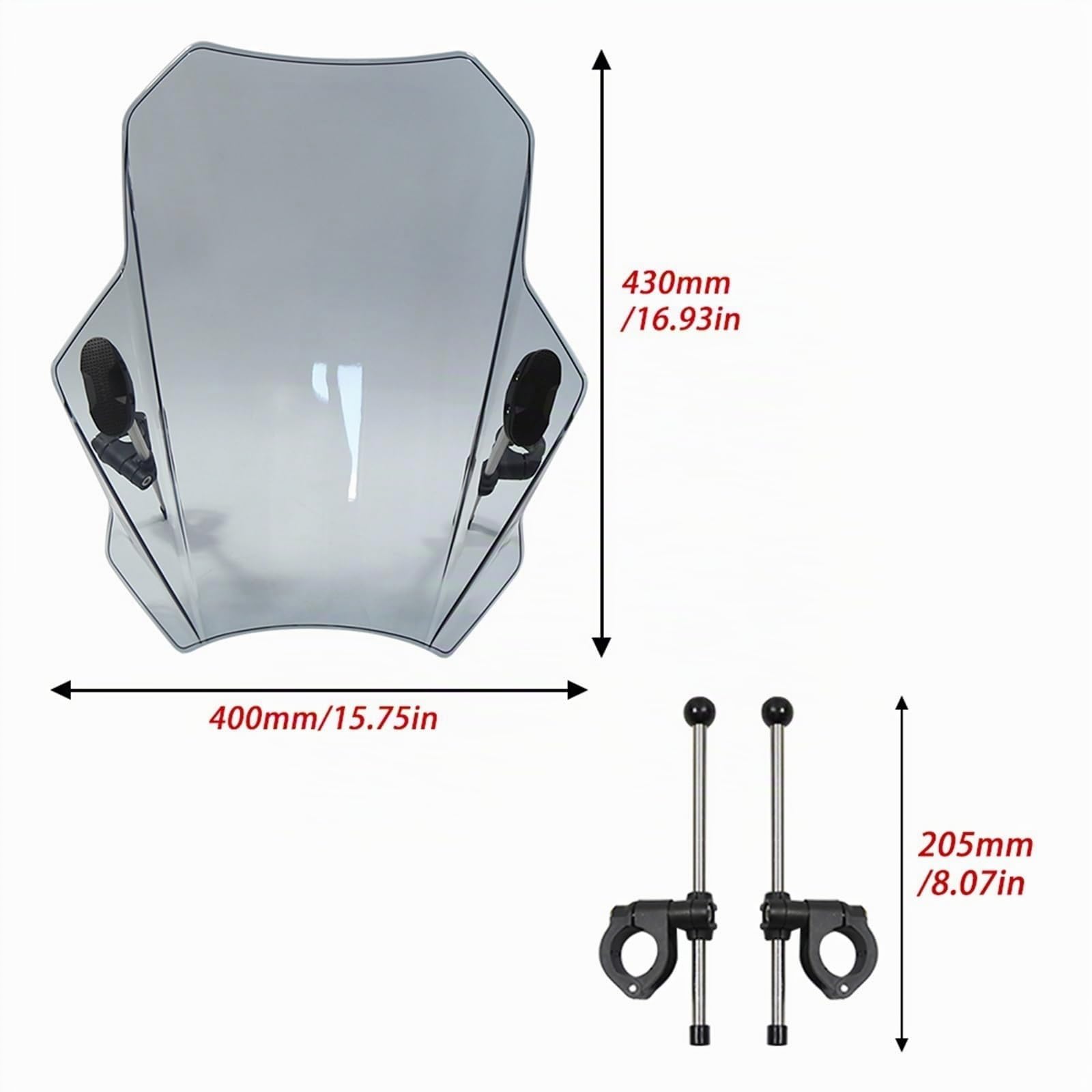 BIVOO Cupolino per Kawasaki per ER6N per ER-6N Parabrezza Parabrezza Moto Regolabile Parabrezza Deflettore (Colore : 1)