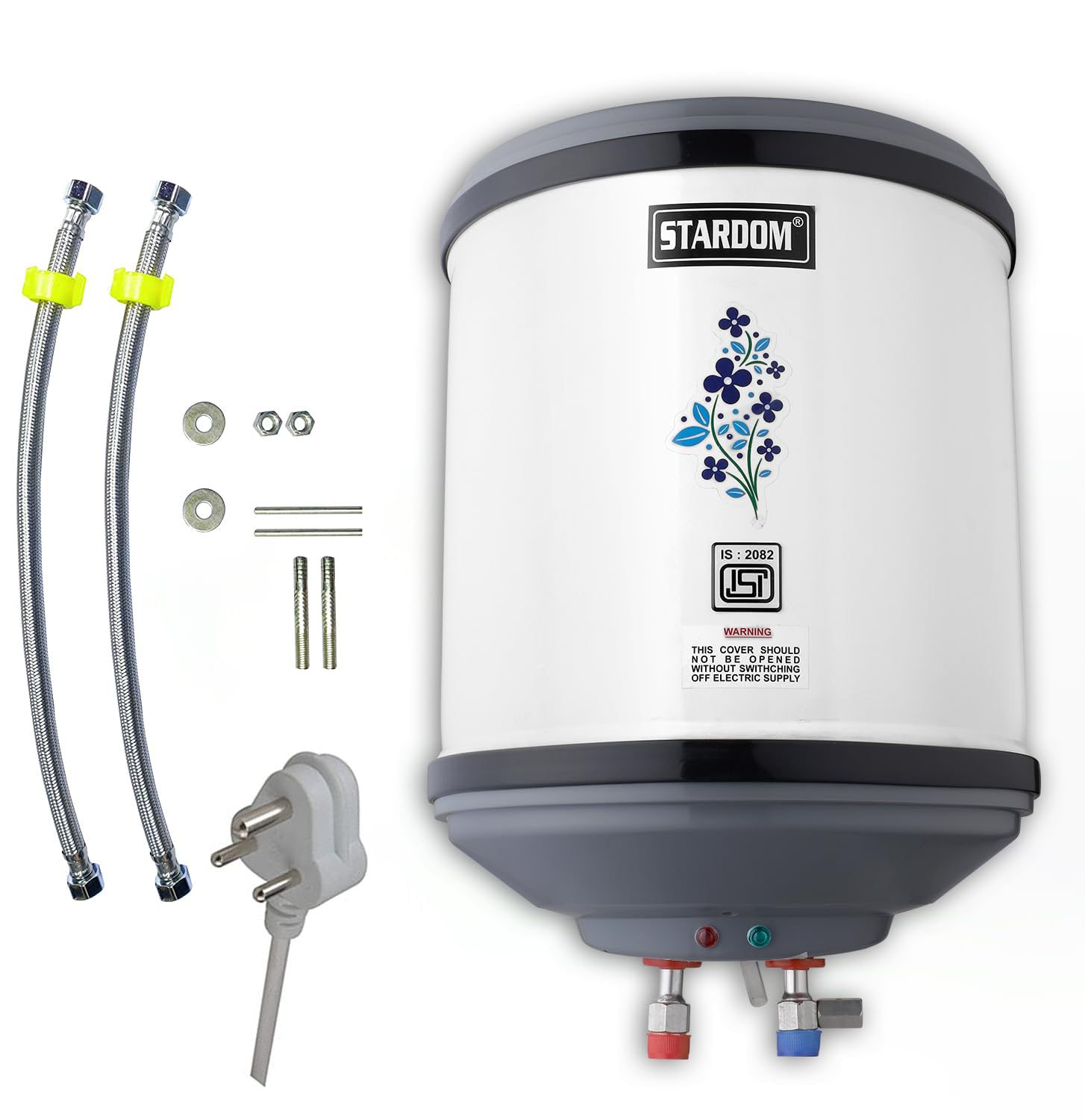 Stardom 15 L Storage Water Geyser (HOTMAT SERIES WITH INLET OUTLET PIPE AND ASSEMBLY KIT, White, Grey) (WHITE GREY, 15 LITRE) (B0DCTMWH5N) Amazon Price History, Amazon Price Tracker