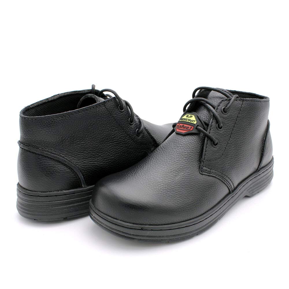 Laforst Mens Black Leather Slip Resistant Waiter Ankle High Boots 9.5
