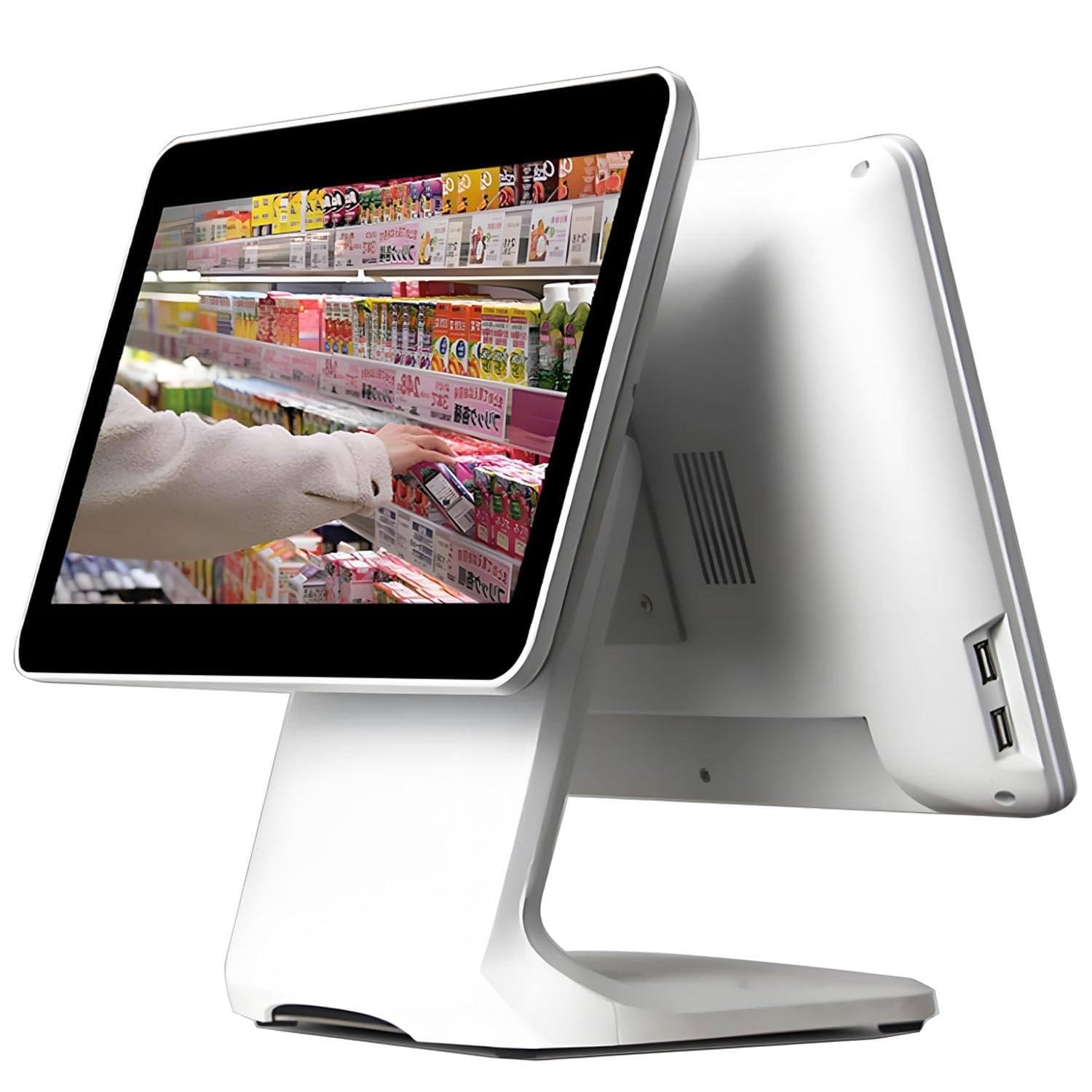 JozyJul Smart Cash Register, Restaurant Cash Register,Dual Screen Touch Screen Cash Register 15.6 Inch POS Systems, Built-in Receipt Printer