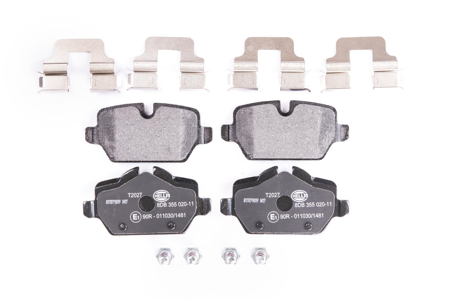 HELLA 8DB 355 020-111 Brake pad set - prepared for wear indicator - T2027 - for e.g. MINI