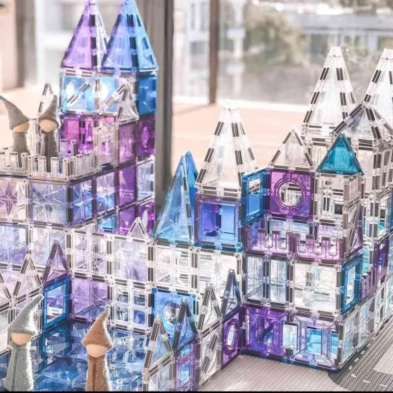 Magnetic Tiles Toy - Ice Set120 Pcs 3D Magnetic Building Blocks For Kids, STEM Magnetic Toys Preschool Montessori Magnet Toys for Toddlers Boys Girls 3 4 5 6 7 8 Year Old [LIMITED EDITION]