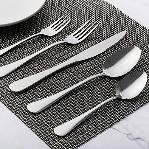 image for M MCIRCO 65 Pieces Silverware Set with Serving Set, Stainless Steel Mo