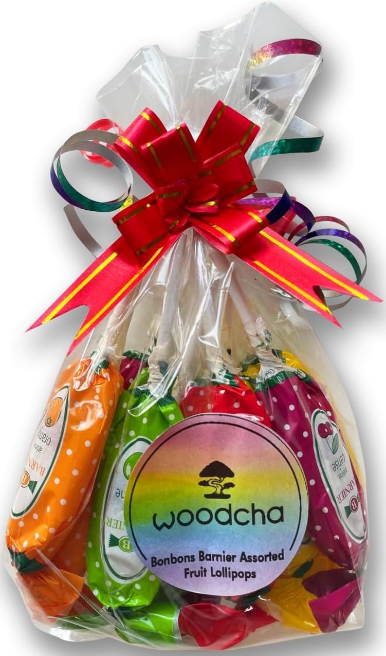 Bonbons Barnier Assorted Lollipops, Lollipops Individually Wrapped, Gourmet French Candy In Gift Wrapping (15pc)