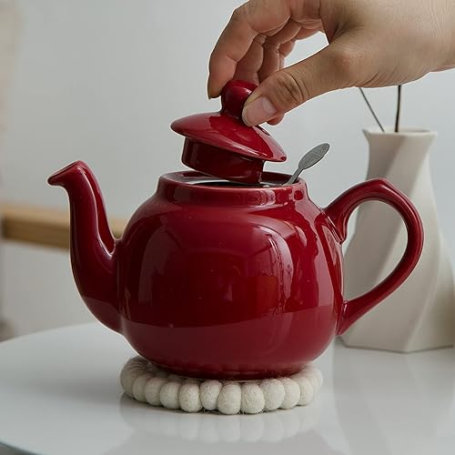 Miniatura 5 de London Pottery Tetera Farmhouse con infusor, cerámica, roja, 2 tazas (20.3 fl oz) [producto importado paralelo]