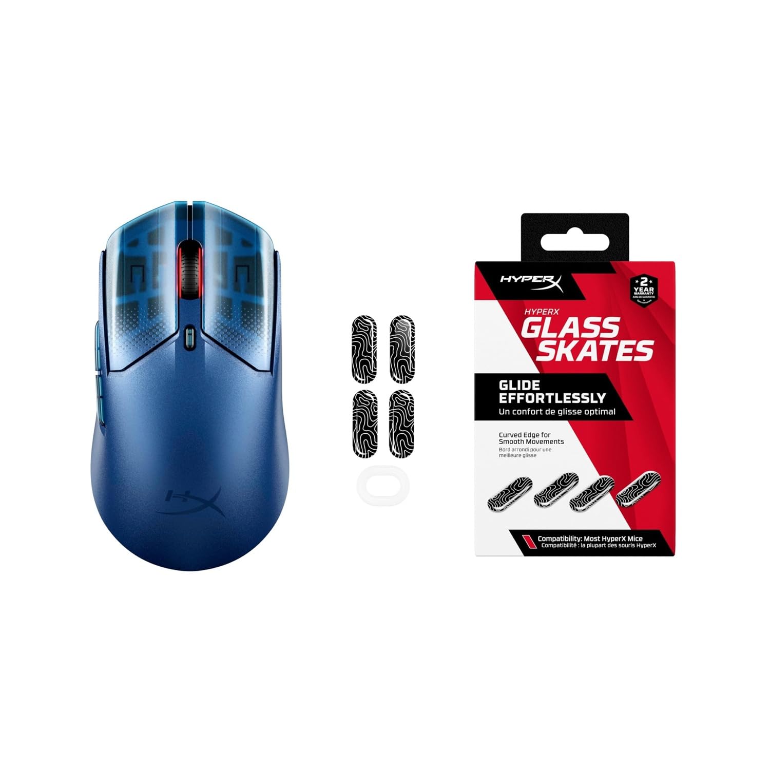 Ratón gaming inalámbrico HyperX Pulsefire Haste 2 S con carcasa de magnesio y sensor de 26K azul 8