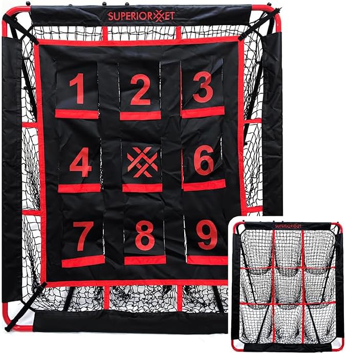 5x4FT Baseball Rebounder Net for Pitching and Batting Training – Multi-Sport Pitch Back Bounce Net – Softball, Soccer & Basketball Training Equipment for Kids and Adults