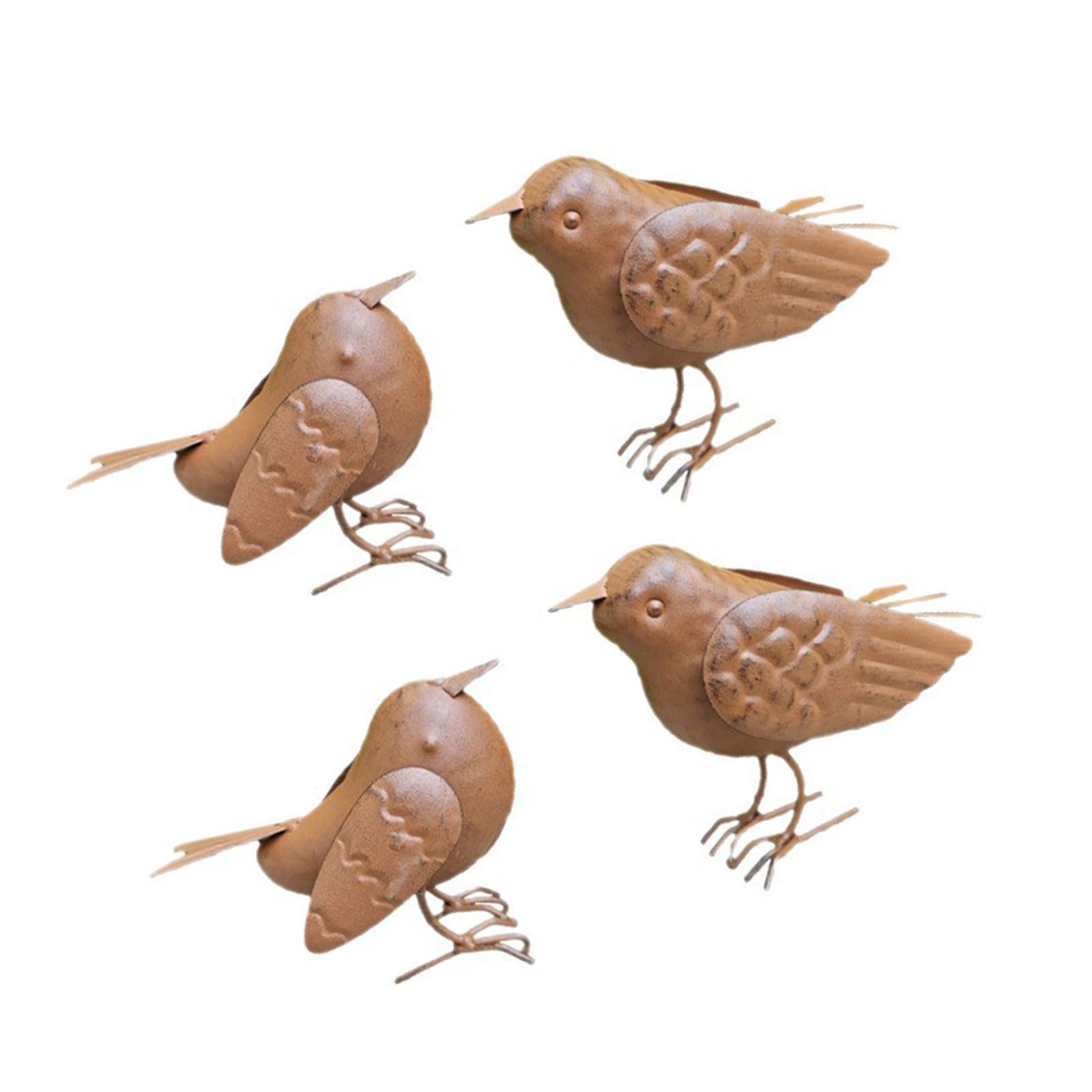 Hrtyvhin 4Pcs Garden Statues Yard Ornament Iron Bird Ornament Animal Statue Sculpture Tree Decoration Outdoor Decoration Garden Metal Bird Sculpture