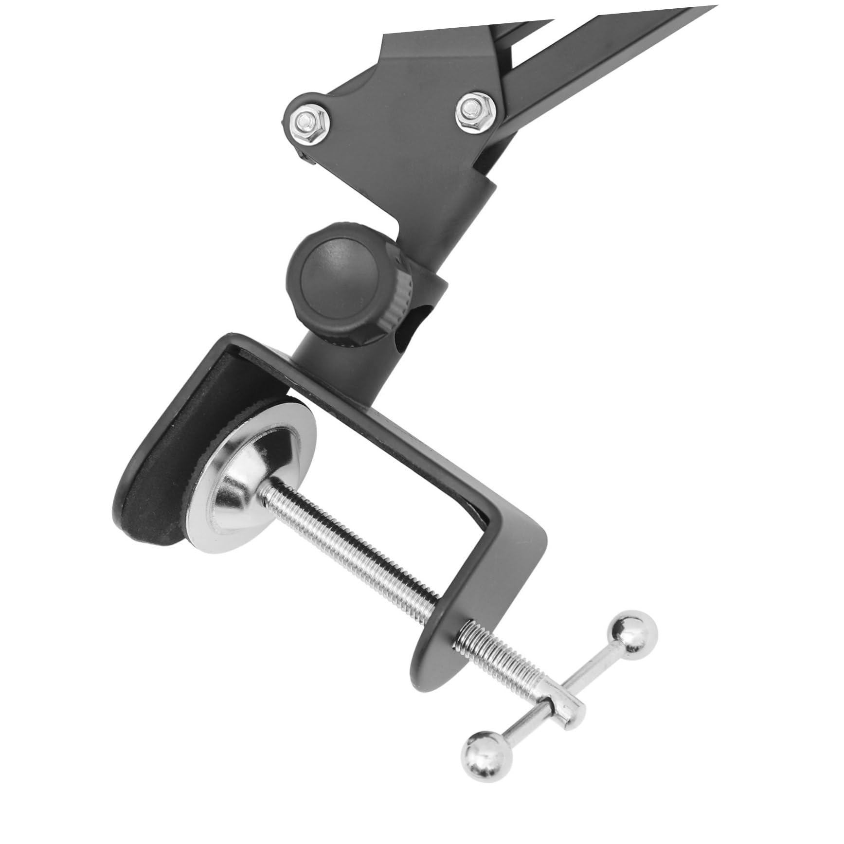 SEWACC Klappbare Tisch Tablette Halterung aus Metall, Ausziehbar Schwarz | Tablette und Smartphone, für Küchenmöbel und Horizontale Flächen, Legierungskunststoff