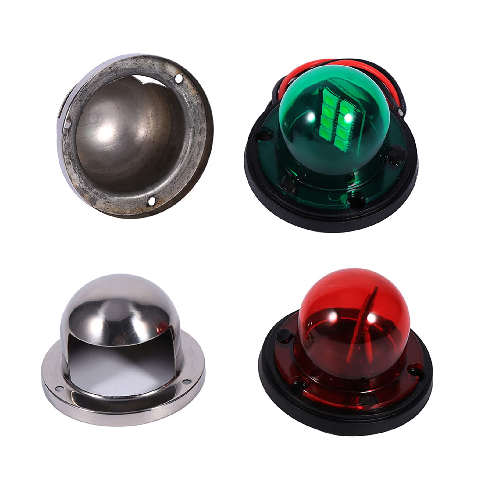 Luce Navigazione Barca, luce dello yacht dell'acciaio inossidabile Acciaio Inox 12V LED Marine Boat Yacht Rosso Verde Arco Luce di Navigazione prua per le barche Ricambi barca/yacht