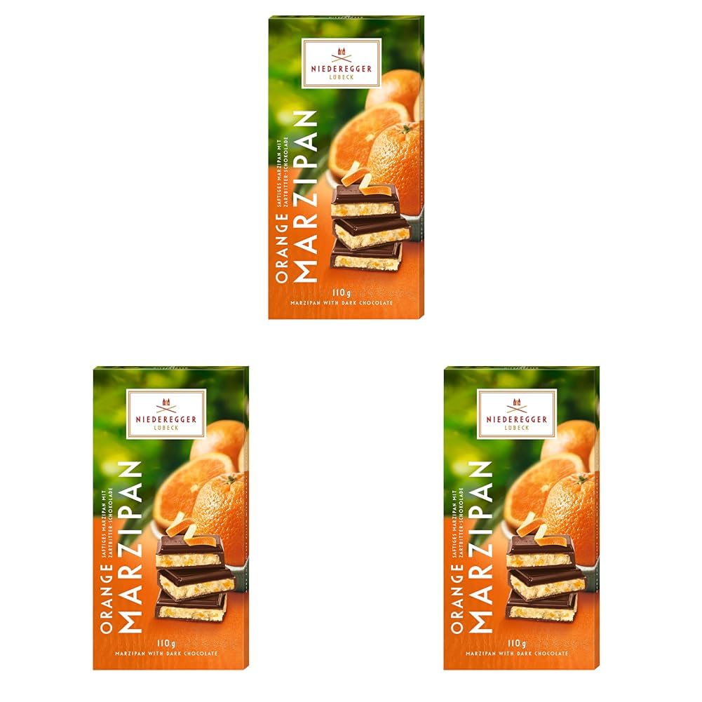 Niederegger Marzipantafel Orange (1 x 110 g) (Packung mit 3)