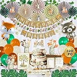 268 Piece Woodland Baby Shower Decorations for Boy Or Girl Kit | Gender Neutral Forest Animal Decor...