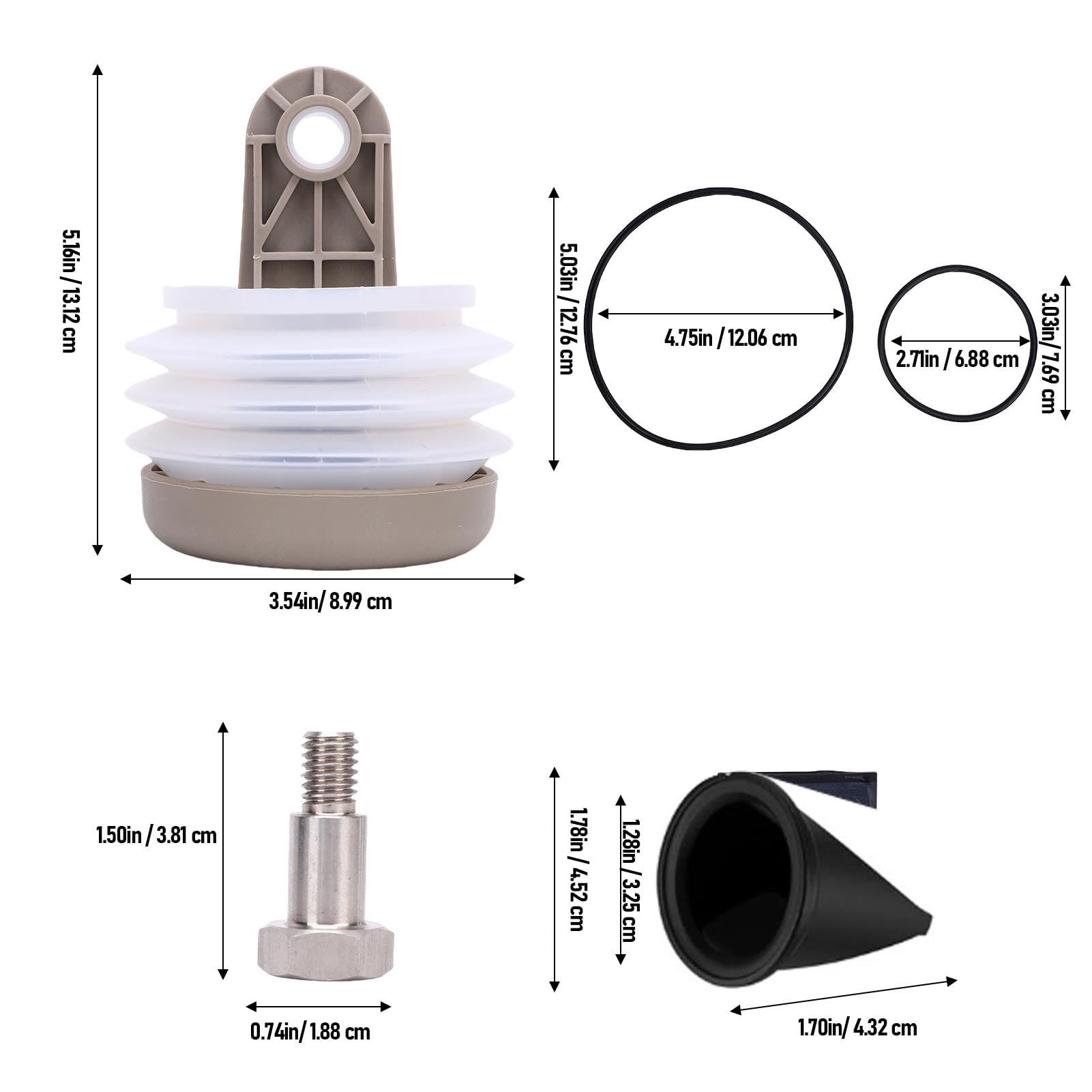 aqxreight Kit Pompa a Soffietto, 385230980 Sostituzione del Materiale del Tubo Corrugato Resistente All'usura Ad Alte Prestazioni per Pompe per Vuoto Sealand S T J Serie VG Sistemi di