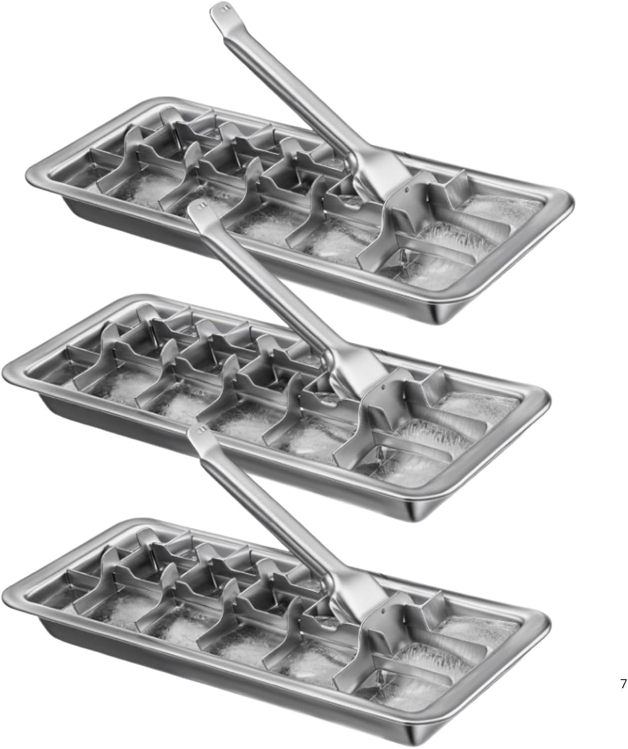 3 Pack Stainless Steel Ice Cube Trays, 18 Slot Ice Tray with Easy Release Handle Detachable Ice Trays for Easily Making Various Ice Cubes and Frozen Foods