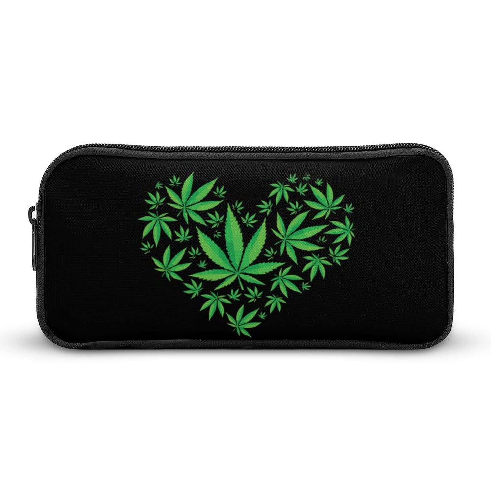 Heart Leaf Weed Pencil Pouch Pen Case Coin Box Stationery Bag Makeup Cosmetic Organizer Office