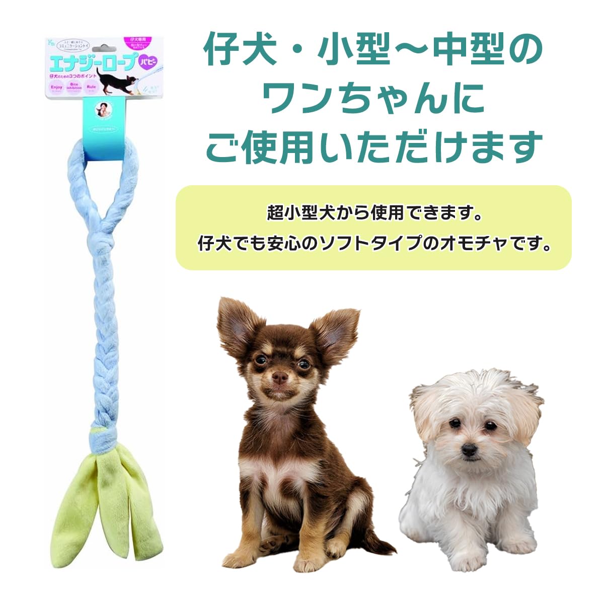 Amazon | エナジー 犬 おもちゃ ロープ パピー ベビーブルー 噛む 小型 