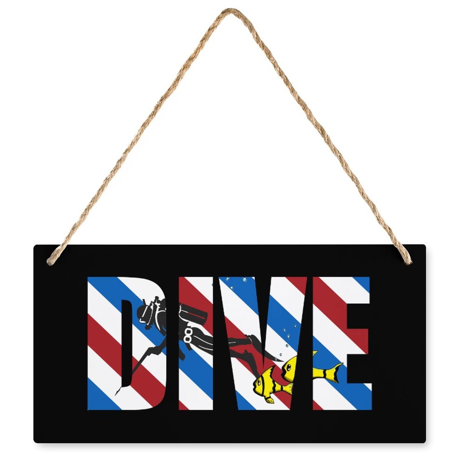 Panneau en bois de plongée personnalisé avec cordes pour décoration 25x12.5cm
