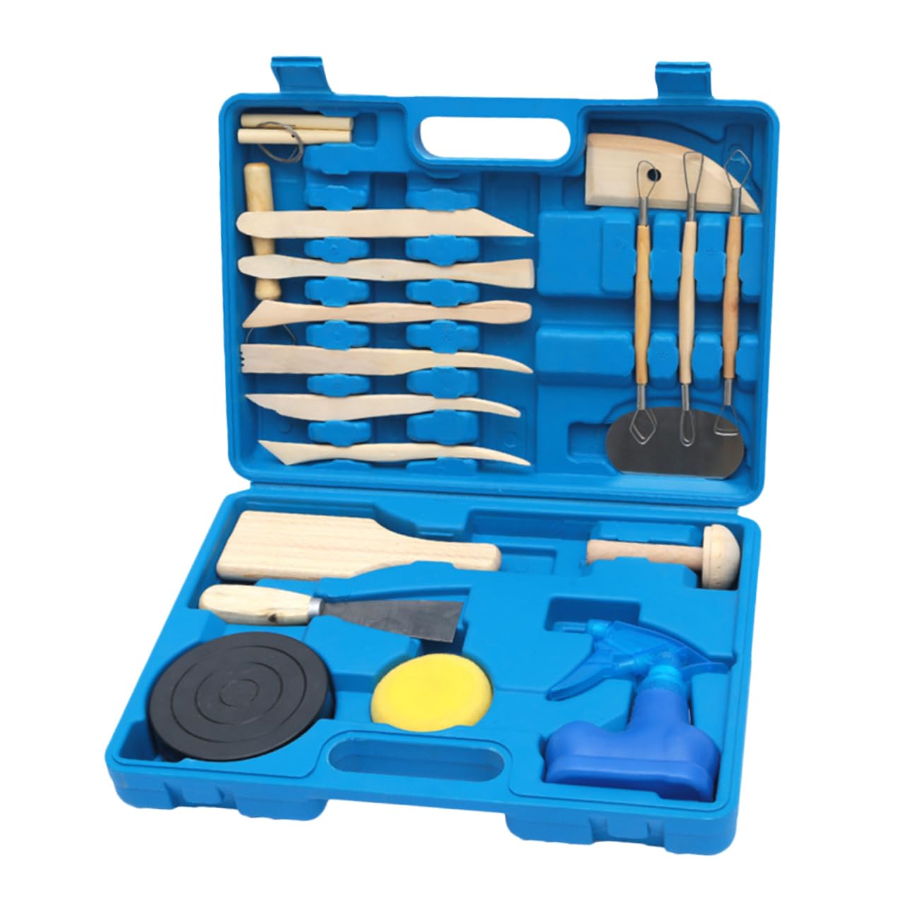 STOBOK Kit D’Outils de Modelage D’Argile Bleu 19 Pièces en Plastique