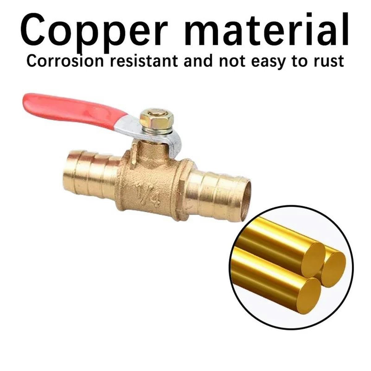 Válvula de bola de latón en línea con conector neumático, púa reductora de manguera para agua, aceite, aire, gas, línea de combustible, tubo de cierre, diámetro exterior de 12 mm, 200 unidades
