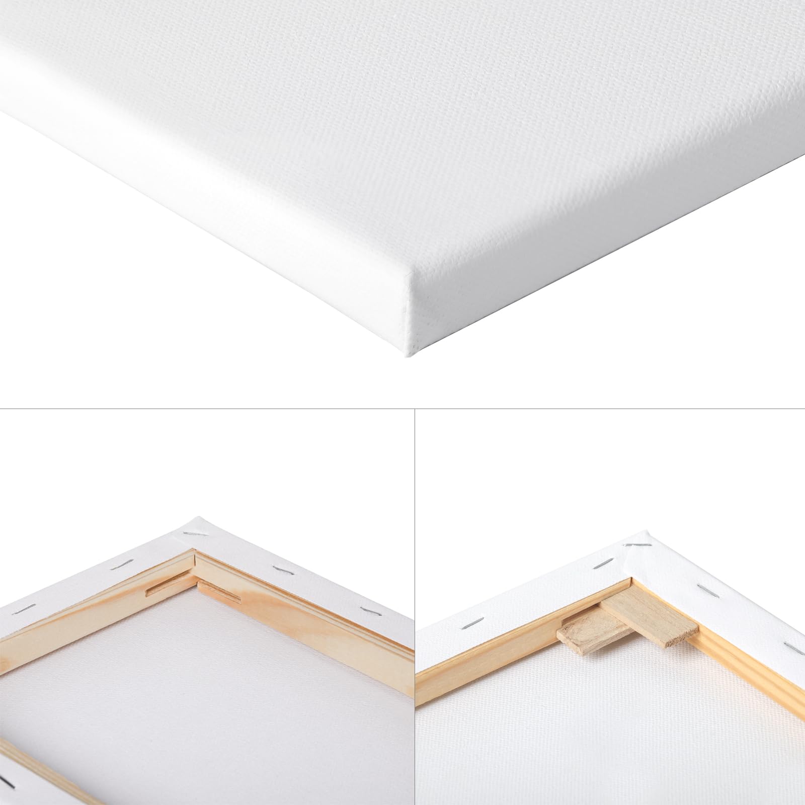 Set 10 Tele Per Pittura 24x30 Cm - Tela In Cotone Su Telaio In Legno - Pronte Per Acrilico, Olio, Acquerello