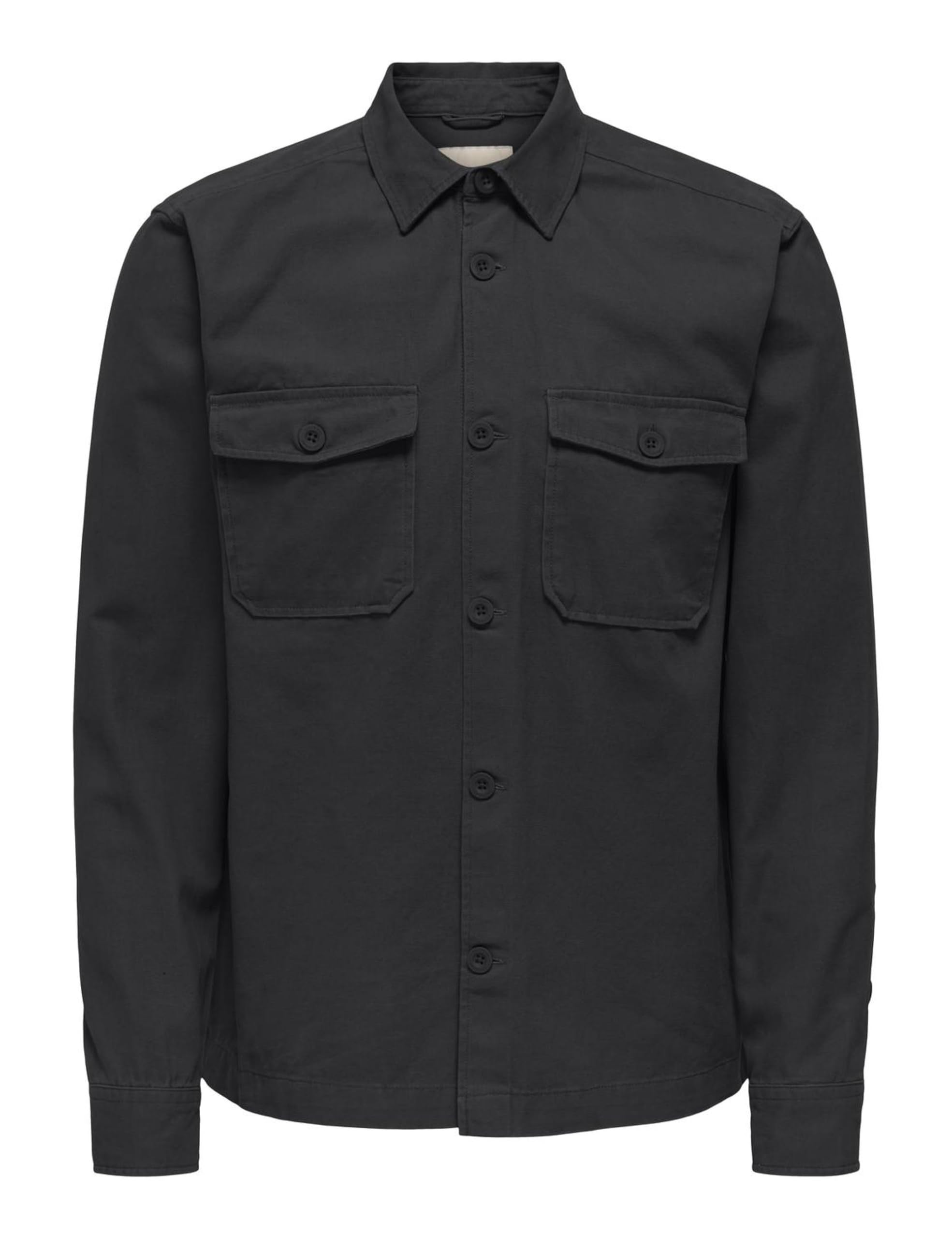 ONLY & SONS Onslev 0359 Canvas Overshirt, Jet Black, M