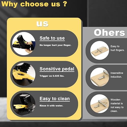 Miniatura 4 de Feeke - Trampas para ratones, trampas para ratones para casa, trampa para ratones pequeños para interiores, rápida y efectiva, sanitaria, segura