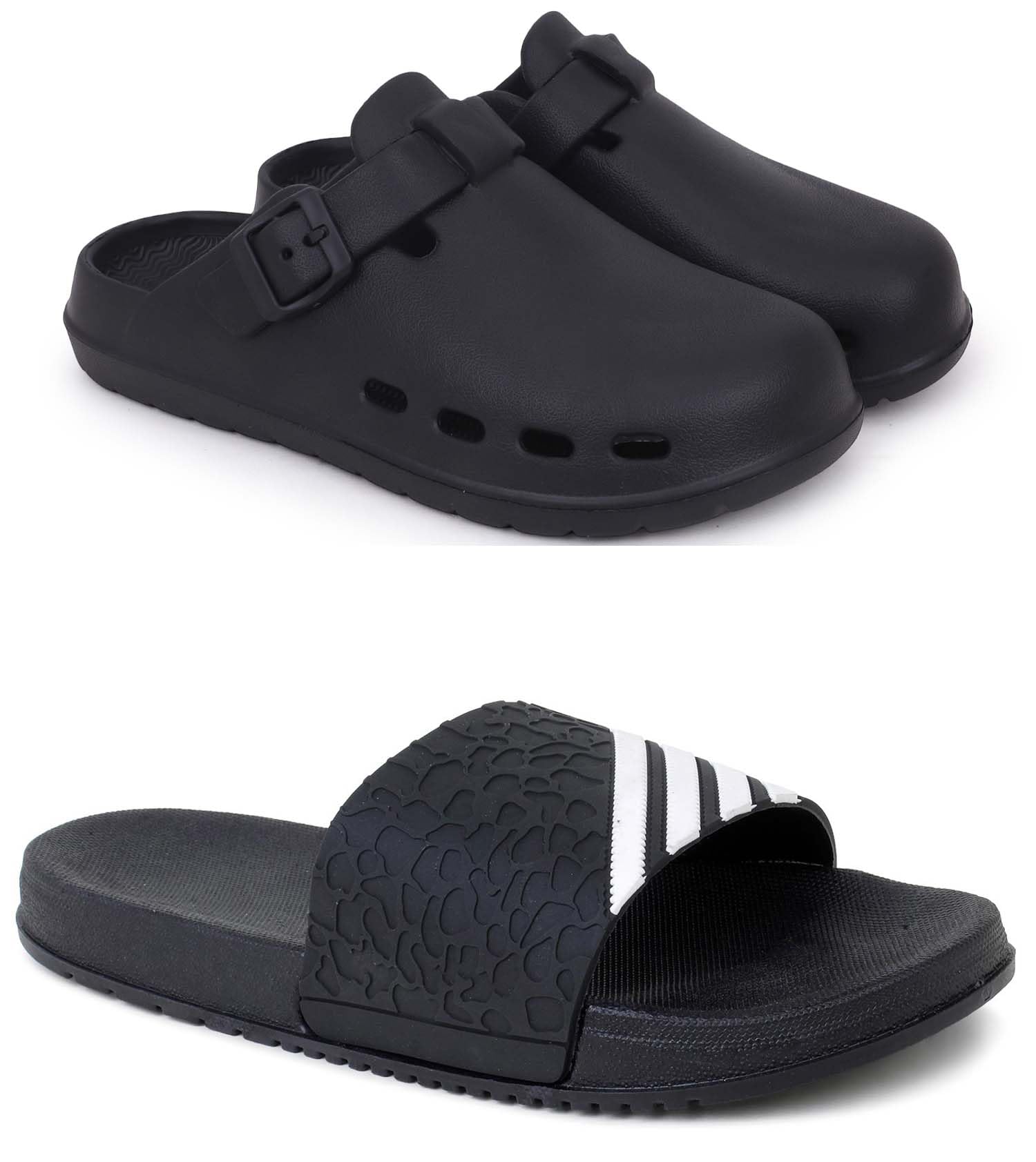 Combo Pack of 2 Slipper/Flip Flops/Slides/Clogs/Sandals for Men (Cl-900 Vs Military & Shimla)-image-14